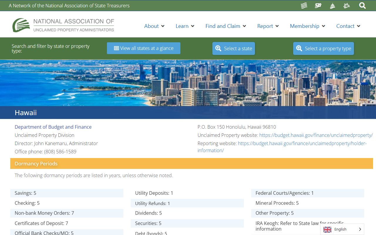 Hawaii Unclaimed Money - NAUPA Hawaii Reporting Information and Deadlines
